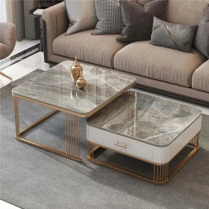 Bàn trà Bắc Âu Vuông Bàn Tối Giản Phòng Khách Bàn Cà Phê Đá Cẩm Thạch Cao Cấp Tavolino Da Salotto Nội Thất Gia Đình - Hình 2