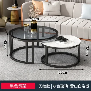 Bàn trà Bàn cà phê tròn Ngăn kéo dễ thương Cao cấp có thể nâng Bàn cà phê sang trọng Hiện đại Tối giản Stolik Kawowy Vật dụng gia đình - Hình 4