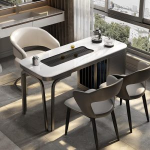 Bàn trà ban công và ghế hiện đại tối giản đẹp sang trọng nhà Bàn trà bộ Bàn trà văn phòng tấm đá - Hình 2