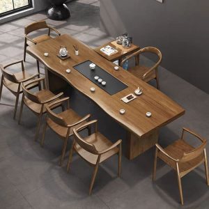 Bàn trà bảng lớn kiểu Trung Quốc mới và ghế Bàn trà văn phòng trọn bộ Bàn trà phòng khách bằng gỗ cứng Bàn trà Kung Fu - Hình 2
