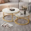 Bàn trà Cà Phê Cao Cấp Trang Trí Phòng Khách Ăn Sáng Đứng Tròn Bàn Cà Phê Chống Nước Nhật Bản Basse De Salon Đồ Nội Thất
