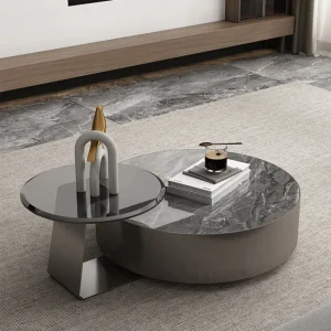 Bàn trà Cao cấp Chủ Nghĩa Tối Giản Bàn Cà Phê kiểu Italy Sang Trọng Đơn Giản Hiện Đại Bàn Phòng Khách Đá Phiến Mesa Posta Nội Thất Gia Đình QF50CT - Hình 2