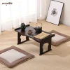 Bàn trà Châu Á Đồ Cổ Nhật Bản Tầng Bàn Trà Chân Gấp Hình Chữ Nhật Nội Thất Phòng Khách Bằng Gỗ Cà Phê Bàn Trung Tâm Có Thể Gập Lại