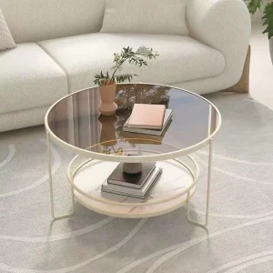 Bàn trà Đèn Bắc Âu Cao Cấp Bàn Cho Nội Thất Phòng Khách Nhà Sáng Tạo Bàn Giải Trí Bàn Trà Tròn Cạnh Bàn