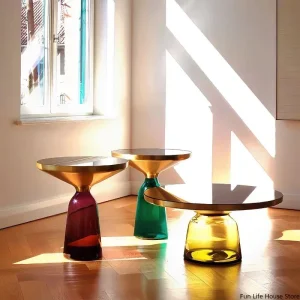 Bàn trà Đèn Bắc Âu Phòng Khách Cao Cấp Bàn Đầu Giường Sofa Bên Bàn Bàn Cà Phê Trong Nhà Kính Tròn Bàn Đơn Giản Đồ Nội Thất Gia Đình - Hình 2