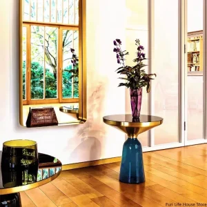 Bàn trà Đèn Bắc Âu Phòng Khách Cao Cấp Bàn Đầu Giường Sofa Bên Bàn Bàn Cà Phê Trong Nhà Kính Tròn Bàn Đơn Giản Đồ Nội Thất Gia Đình