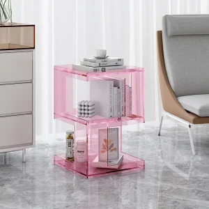 Bàn trà Đèn Sang Trọng Bên Bàn Phòng Khách Chất Liệu Acrylic Bàn Sáng Tạo Bàn Đầu Giường HD Trong Suốt Phòng Bàn Làm Việc