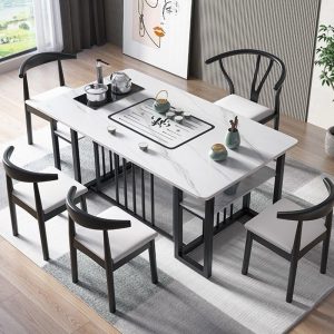 Bàn trà đẹp sang trọng tấm đá Bàn trà và ghế hiện đại tối giản văn phòng ban công Bàn trà kung fu Bàn trà nhà đặt - Hình 2