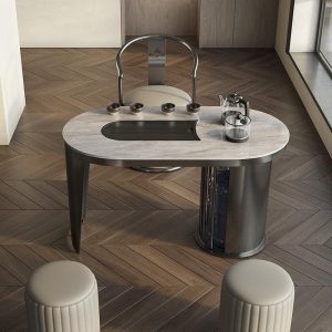 Bàn trà đẹp tối giản sang trọng hiện đại tối giản phiến đá Bàn trà phòng khách văn phòng ban công nhà Kung Fu Bàn trà nhỏ ghế trà - Hình 2