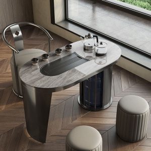 Bàn trà đẹp tối giản sang trọng hiện đại tối giản phiến đá Bàn trà phòng khách văn phòng ban công nhà Kung Fu Bàn trà nhỏ ghế trà