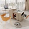 Bàn trà di động phiến đá gia đình xe trà nhỏ đẹp sang trọng hiện đại tối giản màu kem phong cách căn hộ nhỏ ban công Bàn trà và ghế