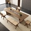Bàn trà gỗ đặc phong cách wabi-sabi bàn ghế phòng khách gia đình bảng lớn Bàn trà Kung Fu văn phòng tiếp tân Bàn trà