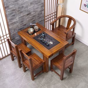 Bàn trà Gỗ Gỗ thuyền căn hộ nhỏ ban công Bàn trà bàn ghế gỗ kung fu bàn cà phê nhà bàn pha trà nhỏ đơn giản Bàn trà - Hình 3
