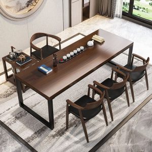Bàn trà gỗ nguyên khối đơn giản hiện đại kiểu Trung Quốc mới uống Bàn trà phòng khách gia đình Bàn trà Kung Fu bàn ghế - Hình 2