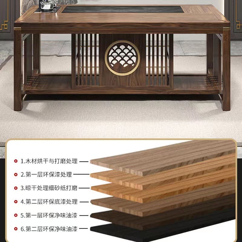Bàn trà gỗ nguyên khối hiện đại tối giản mới phong cách Trung Quốc Bàn trà và ghế Bàn trà văn phòng tại nhà bộ Bàn trà kung fu - Hình 3 Bàn trà gỗ nguyên khối hiện đại tối giản mới phong cách Trung Quốc Bàn trà và ghế Bàn trà văn phòng tại nhà bộ Bàn trà kung fu - Hình 3