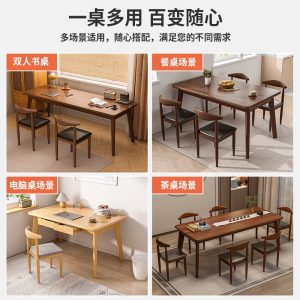 Bàn trà gỗ nguyên khối phòng khách nhà phong cách Trung Quốc mới uống Bàn trà văn phòng Bàn trà đơn giản hiện đại bàn cà phê bàn ghế - Hình 4