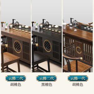 Bàn trà gỗ nguyên khối tối giản hiện đại Bàn trà kiểu Trung Quốc mới và bộ ghế một bộ trà đạo Bàn trà kung fu trọn bộ - Hình 3