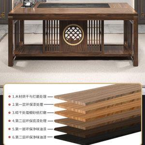 Bàn trà gỗ nguyên khối tối giản hiện đại Bàn trà kiểu Trung Quốc mới và bộ ghế một bộ trà đạo Bàn trà kung fu trọn bộ - Hình 4