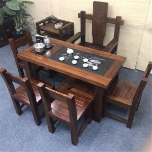 Bàn trà Gỗ thuyền ban công gỗ Bàn trà nhỏ gỗ đặc phòng khách nhỏ Bàn trà nhà căn hộ nhỏ Kung Fu bộ bàn ghế trà - Hình 2
