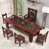 Bàn trà gỗ thuyền Bàn trà đạo kung fu Bàn trà phòng khách gia đình hiện đại tiện lợi