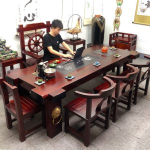 Bàn trà Gỗ thuyền Bàn trà gỗ bàn ghế văn phòng Bàn trà gỗ nguyên khối Bàn trà Kung Fu ban công nhà nhỏ bộ Bàn trà uống nước