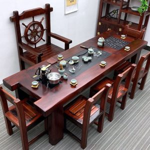 Bàn trà Gỗ thuyền Bàn trà gỗ và ghế bàn cà phê bàn gỗ nguyên khối nhà mới Bàn trà kiểu Trung Quốc Bàn trà kung fu bộ bàn ghế đơn giản