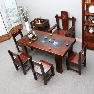 Bàn trà Gỗ thuyền Bàn trà gỗ và ghế nhà Bàn trà gỗ đặc căn hộ nhỏ ban công văn phòng Bàn trà Kung Fu bộ ấm trà - Hình 4