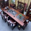 Bàn trà Gỗ thuyền Bàn trà gỗ và ghế phong cách Trung Quốc Bàn trà gia đình bằng gỗ nguyên khối Bàn trà kung fu trọn bộ Bàn trà tiếp khách văn phòng