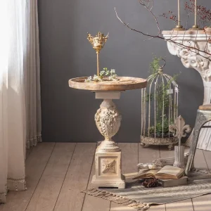 Bàn trà Gỗ Tròn Bàn Phòng Khách DIY Mô Đun Lối Vào Phong Cách Bắc Âu Vintage Bàn Hội Trường Đồ Nội Thất Trang Trí Nhà