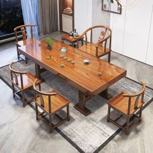 Bàn trà gỗ ván lớn Bàn trà phẳng Bàn trà Bàn trà văn phòng tại nhà Bàn trà bong bóng khô bàn một bộ