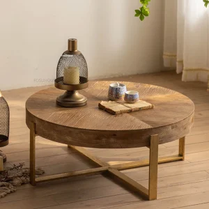 Bàn trà Hiện Đại Gỗ Chắc Chắn Bàn Cà Phê Cho Quán Cà Phê Nội Thất Bàn Tròn Hộ Gia Đình Ban Công Vintage Sáng Tạo Đa Năng Đơn Giản Bàn Trà