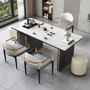 Bàn trà Hiện đại tối giản đẹp sang trọng đĩa đá Bàn trà Bàn trà gia đình Bàn trà văn phòng kung fu ấm đun nước - Hình 2