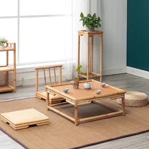 Bàn trà Kiểu Nhật Bàn Trà Nhà Tất Nam Bàn Nhỏ Bàn Ban Công Vịnh Cửa Sổ Hộ Gia Đình Mây Tre Thấp Vuông Bàn Z - Hình 4