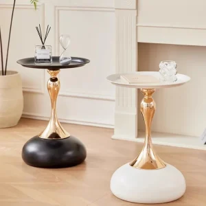 Bàn trà Kim loại Bắc Âu Bên Bàn Thiết Kế Rõ Ràng kiểu Italy Hành Lang Bàn Trắng Tối Giản Mesa Phụ Trợ Salon Trang Trí Phụ Kiện