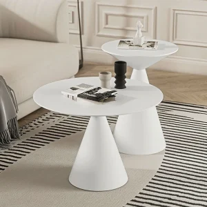 Bàn trà Kim Loại Sang Trọng Bàn Nội Thất Phòng Khách Sofa Bên Bàn Tròn Đơn Giản Đầu Giường Tabl Nghệ Thuật Nhỏ Bàn Trà Mesa - Hình 2