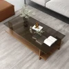Bàn trà Kính Trong Suốt Bắc Âu Bàn Góc Sáng Tạo Độc Đáo Đứng Bên Bàn Thẩm Mỹ Hình Chữ Nhật Bàn Basse Nội Thất Gia Đình
