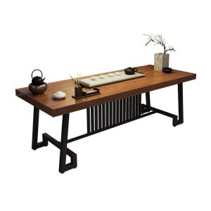 Bàn trà Kung Fu bằng gỗ nguyên khối với bàn kiểu Trung Quốc mới Bàn trà thiền tại nhà Bàn trà đơn giản bàn uống trà - Hình 2
