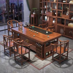 Bàn trà mới và ghế kết hợp Trung Quốc một bàn năm ghế bàn cà phê văn phòng bàn trà tự động bàn trà hiện đại bộ bàn trà
