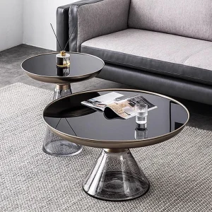 Bàn trà Nhà Thiết Kế Sang Trọng Bàn Tối Giản Tròn Furniturenordic Bàn Cà Phê Màu Đen Hiện Đại Mesa Phụ Trợ Phòng Khách Bộ Đồ Nội Thất - Hình 4