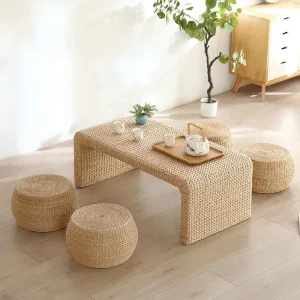 Bàn trà Nhật Bản Mây Bàn Ăn Hiện Đại Trà Tối Giản Trung Tâm Độc Đáo Bên Bàn Dịch Vụ Mesas Bajas Nội Thất Sân Trong