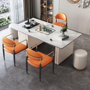 Bàn trà phiến ghế phong cách hiện đại tối giản nhẹ nhàng Bàn trà sang trọng Bàn trà văn phòng Bàn trà tích hợp mới - Hình 2