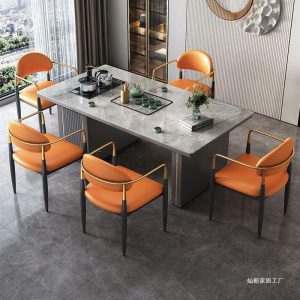 Bàn trà phiến ghế phong cách hiện đại tối giản nhẹ nhàng Bàn trà sang trọng Bàn trà văn phòng Bàn trà tích hợp mới - Hình 3