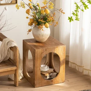 Bàn trà Phong Cách Bàn Cà Phê Retro Gỗ Chắc Chắn Phòng Khách Phòng Ngủ Bàn Wabi-Sabi Vuông Salontafel Nội Thất Gia Đình - Hình 2