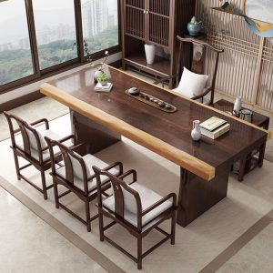 Bàn trà Phong Cách Trung Hoa Mới Bàn trà Gỗ Chắc Chắn Phòng Khách Văn Phòng Nhà Bàn Kung Fu Bảng Lớn Bàn trà Nghệ Thuật