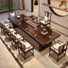 Bàn trà Phong cách Trung Hoa mới chắc chắn Bàn trà gỗ đăng nhập lớn bảng nhà Bàn trà và ghế văn phòng đơn giản uống trà kung fu Bàn trà đầy đủ