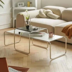 Bàn trà Phòng Khách Bàn Cà Phê Kim Loại Thiết Kế Hiện Đại Sang Trọng Trắng Bàn Cà Phê Tối Giản Bắc Âu Kaffee Tische Nội Thất Phòng Ngủ