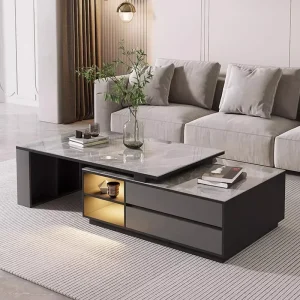 Bàn trà Phòng Khách Bàn Cà Phê Nhỏ Bắc Âu Cao Cấp Nhà Dinning Bàn Đá Cẩm Thạch Kính Tròn Mesa De Centro De Sala Ban Công Nội Thất - Hình 3