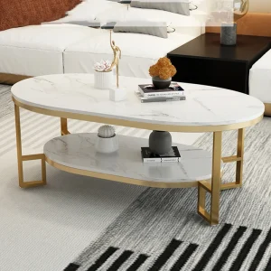 Bàn trà Phòng Khách Tay Cầm Bàn Ăn Bắc Âu Cao Cấp Sắt Trắng Dễ Thương Đá Cẩm Thạch Bảo Quản Sách Bàn Couchtisch Đồ Gỗ Nội Ngoại Thất MZY