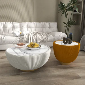 Bàn trà Sách Thiết Kế Bàn Phòng Ngủ Bắc Âu Cao Cấp Tối Giản Bàn Tròn Trắng Mesa De Centro De Sala Trang Trí Nhà Cửa - Hình 2