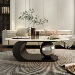 Bàn trà Sang Trọng Hình Bầu Dục Bàn kiểu Italy Giá Đỡ Đá Cẩm Thạch Top Sofa Trung Tâm Bàn Phòng Khách Ăn Wohnzimmer Tische Nội Thất Gia Đình